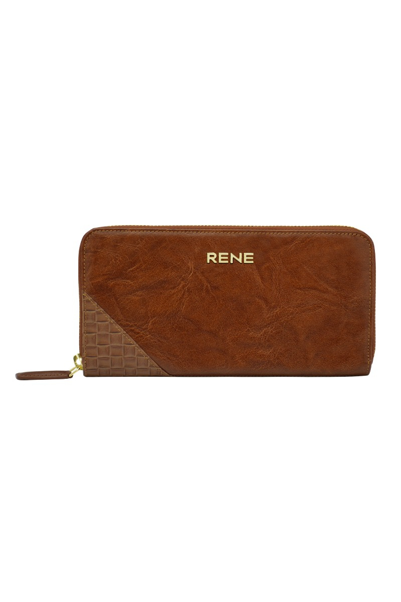 Genuine Leather Tan Combo Wallet Set - Dimensions: 12x2.5x9.4 Cm & 19.6x2.2x9.6 Cm | Features: Matching Stitching, Nickel & Golden Accessories, Gift Box With Rene Logo, Hard Board Box With Compartments, 1-year Warranty
