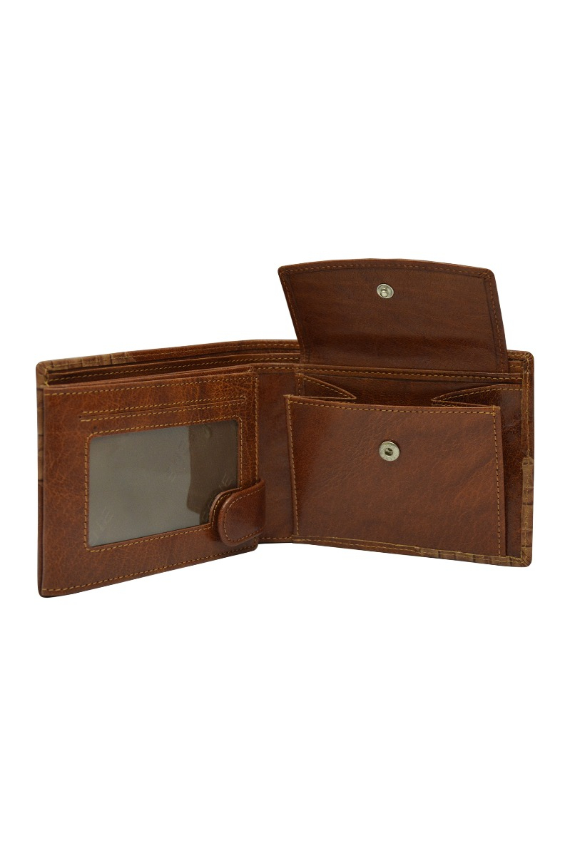 Genuine Leather Tan Combo Wallet Set - Dimensions: 12x2.5x9.4 Cm & 19.6x2.2x9.6 Cm | Features: Matching Stitching, Nickel & Golden Accessories, Gift Box With Rene Logo, Hard Board Box With Compartments, 1-year Warranty