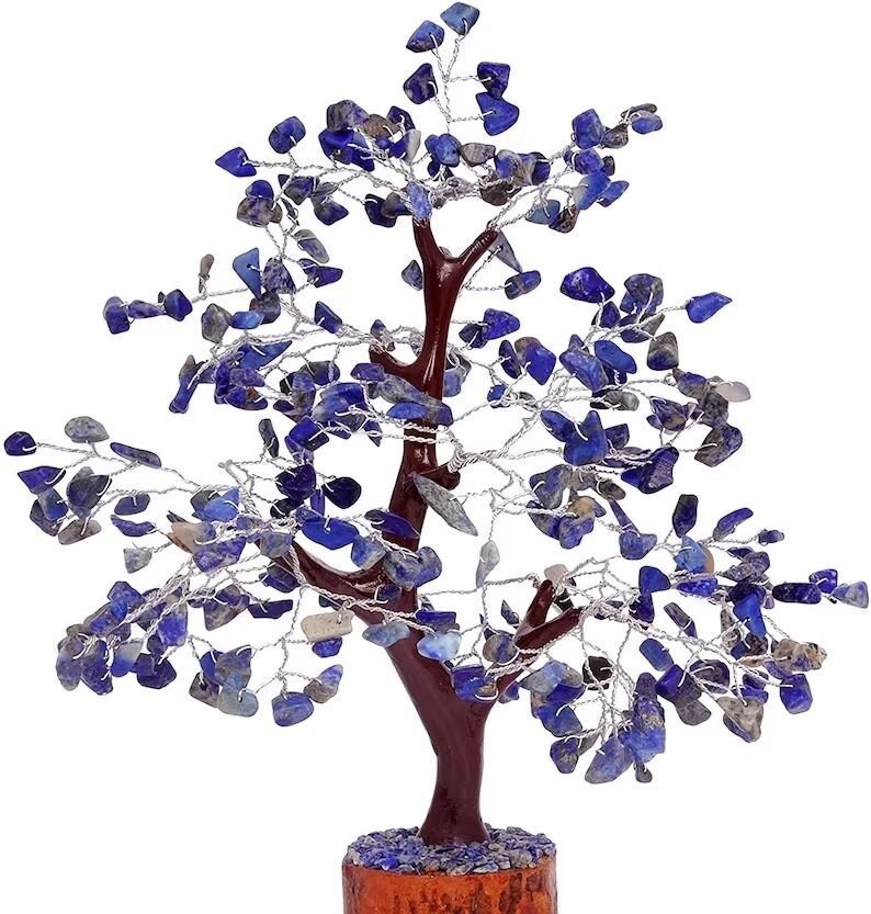Lapis Lazuli Tree - Free Size 2.5 To 3 Inches | Handmade Multi-color Decorative Gemstone, Uv Resistant, Easy To Clean, Durable