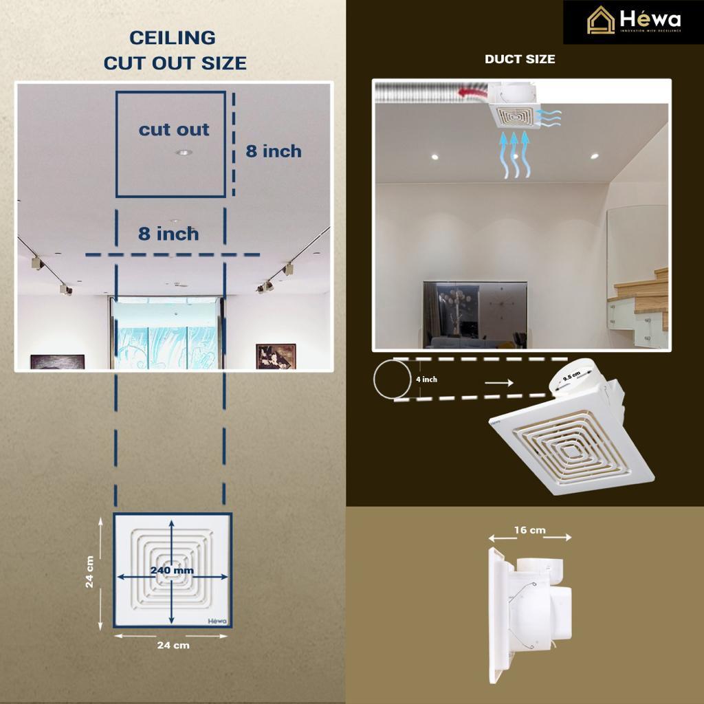 False Ceiling Exhaust Fan Blade Material: Plastic