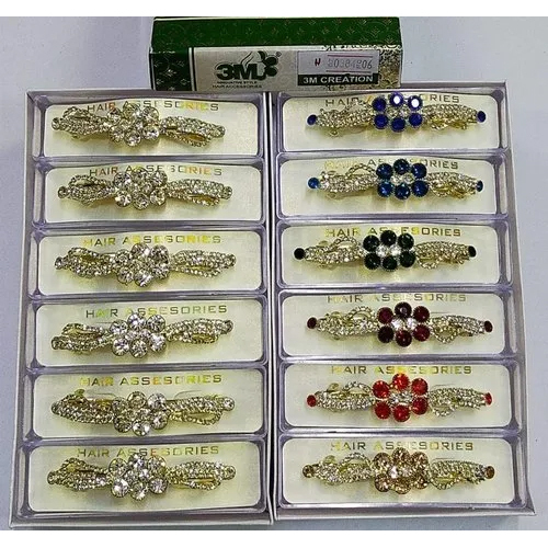 Fancy Hair Clips - Roll Stone Material, Multi Color | Elegant Hair Accessories For Women