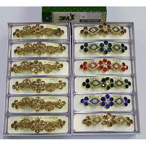 Fancy Hair Clips - Roll Stone Material, Multi Color | Elegant Hair Accessories For Women
