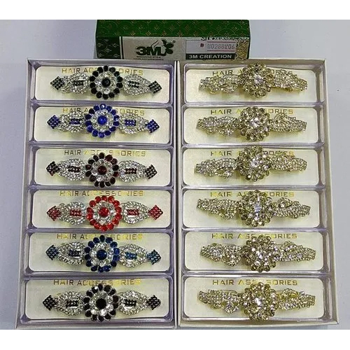 Fancy Hair Clips - Roll Stone Material, Multi Color | Elegant Hair Accessories For Women