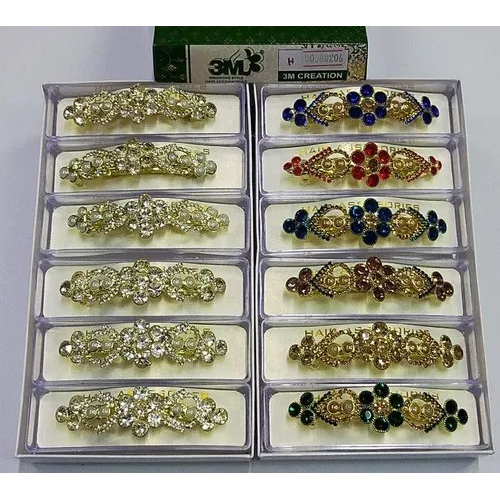 Fancy Hair Clips - Roll Stone Material, Multi Color | Elegant Hair Accessories For Women