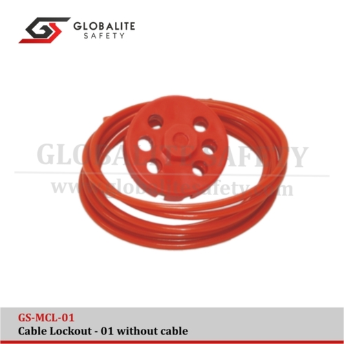 Globalite Safety Cable Lockout With Cable - PTFE Insulation, 2 Meter Adjustable Length, Red Jacket Color | Corrosion-Free Stainless Steel Nut & Bolt