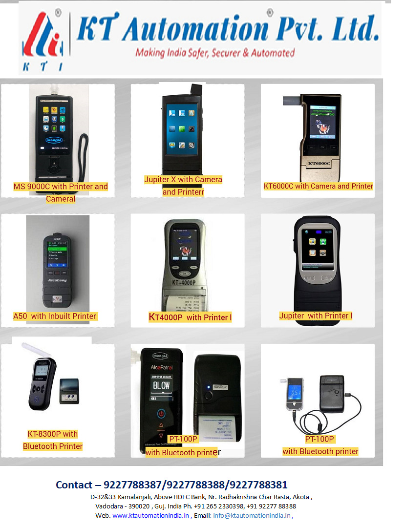 Breath Analyzer With Printer Model :Pt100
