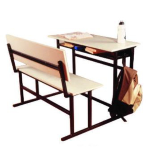 Scholar 1048w Desk Cum Bench - Wooden, 1048x895x750mm | Modern Design, Ergonomic Comfort, Hook For Bags, Integrated Table And Chair