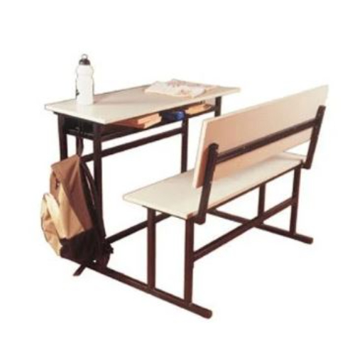 Scholar 1048w Desk Cum Bench - Wooden, 1048x895x750mm | Modern Design, Ergonomic Comfort, Hook For Bags, Integrated Table And Chair