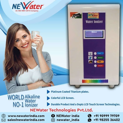 Alkaline Water Ionizer - MS Power Coated, 50 Ltr/hr, 220 Volt, 98% Purity | Full Automatic, Plug & Play, 1 dB Noise Level, 50 lph Flow Rate
