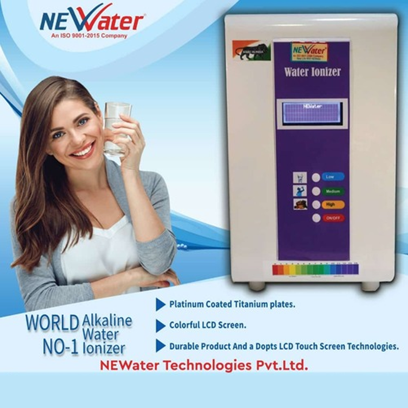 Alkaline Water Ionizer - MS Power Coated, 50 Ltr/hr, 220 Volt, 98% Purity | Full Automatic, Plug & Play, 1 dB Noise Level, 50 lph Flow Rate