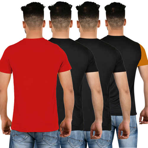 Different Available Mens 4 Colour Regular Combo T-shirt