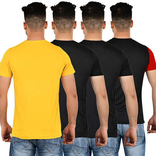 Different Available Mens 4 Colour Regular Combo T-shirt