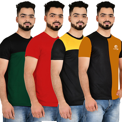 Different Available Mens 4 Colour Casual Combo T-shirt