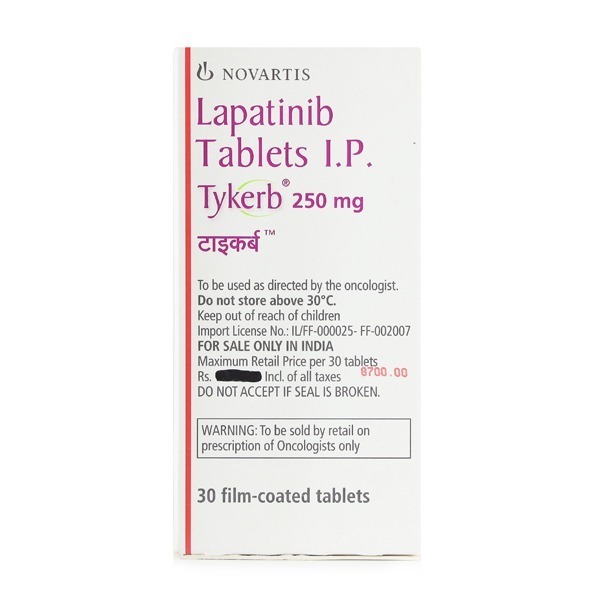 Tykerb 250mg Tablet - Lapatinib Anticancer Agent, Suitable For All, Warning: Keep Out Of Reach Of Children, Store Below 30â°c
