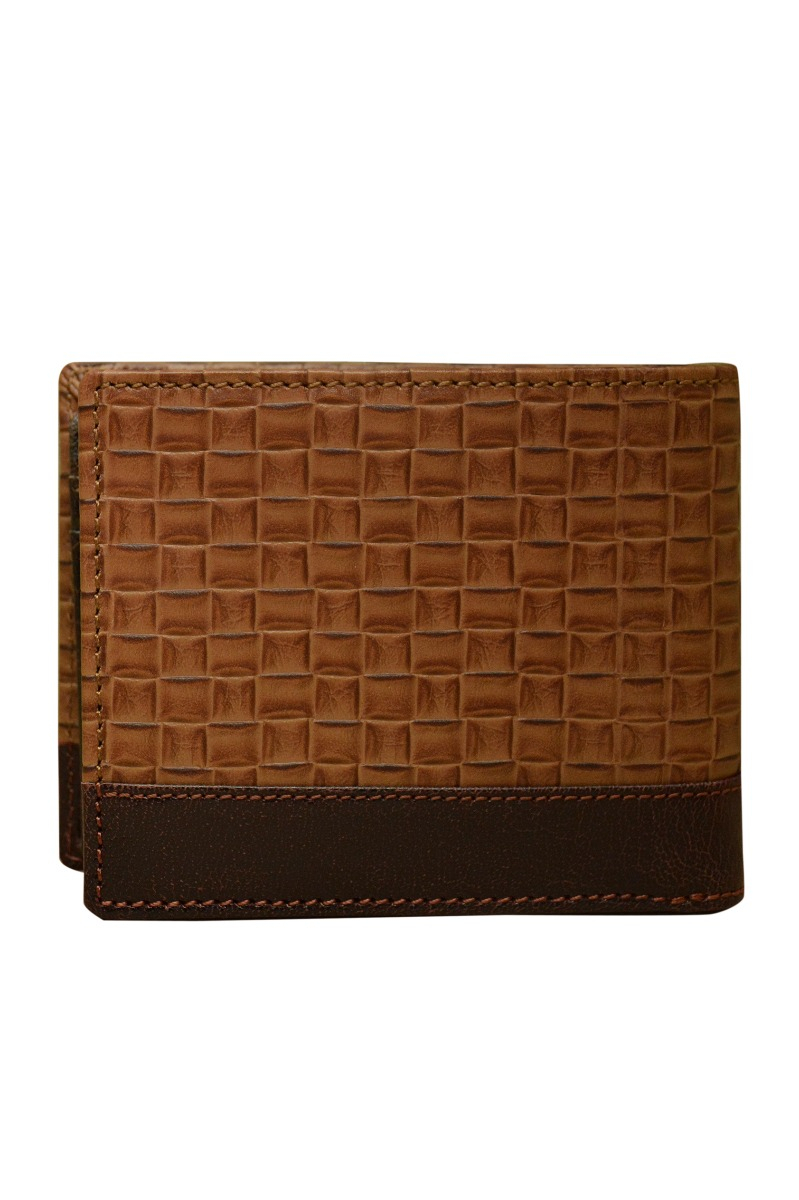 Genuine Leather Brown/tan Gents Wallet - Design: Rene