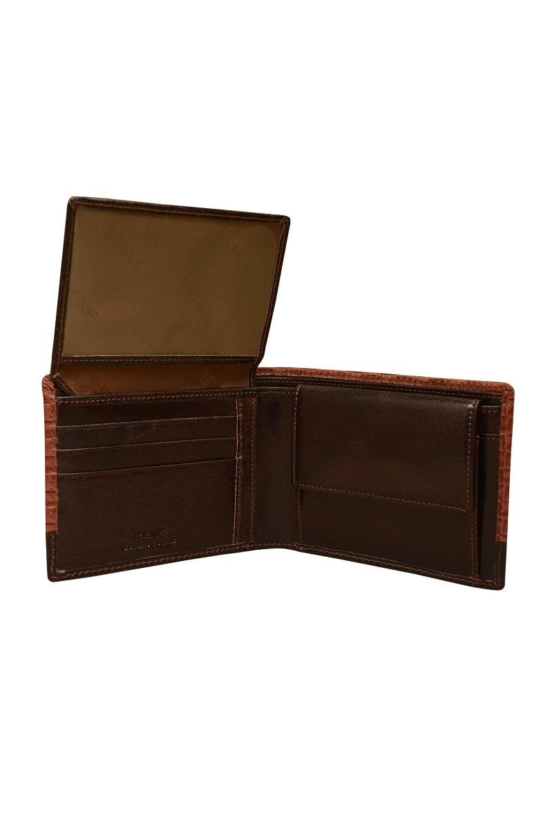 Genuine Leather Brown/tan Gents Wallet - Design: Rene