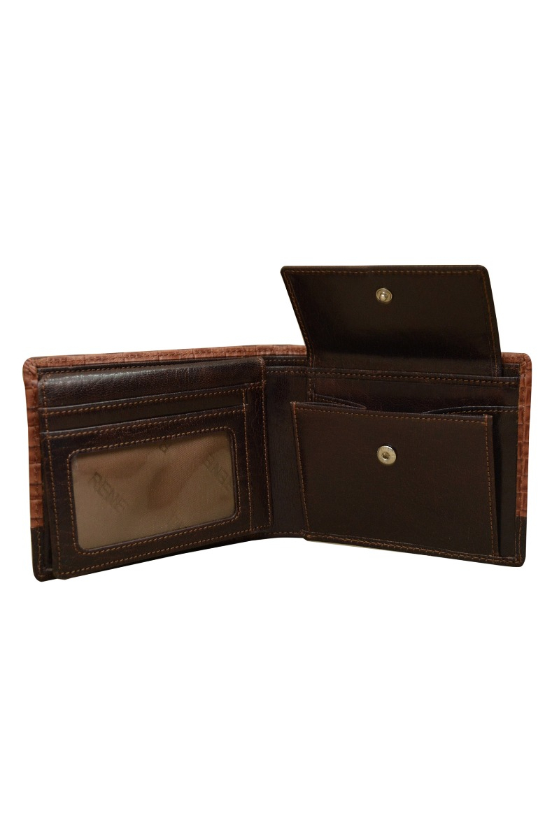 Genuine Leather Brown/tan Gents Wallet - Design: Rene