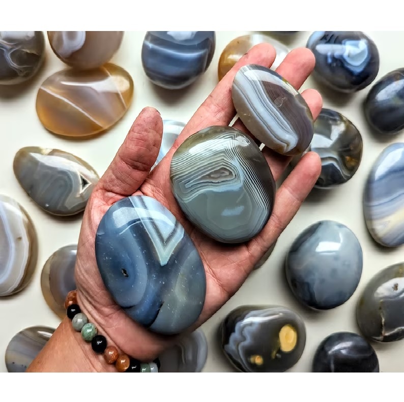 Agate Palmstone - Color: Silver