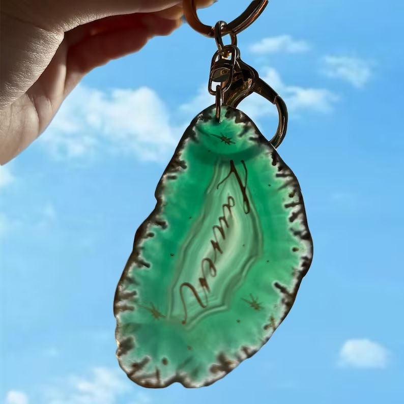 Agate Personalised Keyring - Color: Multi