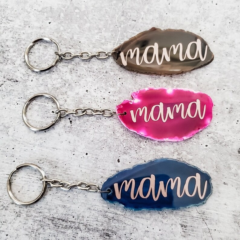 Agate Personalised Keyring - Color: Multi