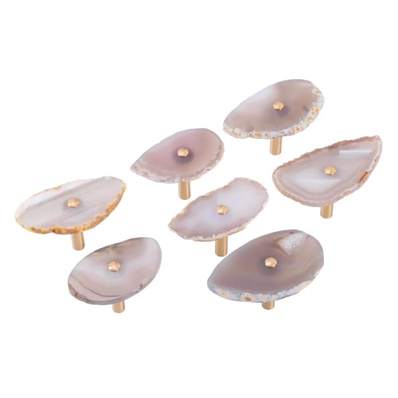 Agate Gemstone Wall Hooks - 3 To 3.5 Inch, Multi-color Natural Polished Druzzy For Home Decoration, Handmade & Durable