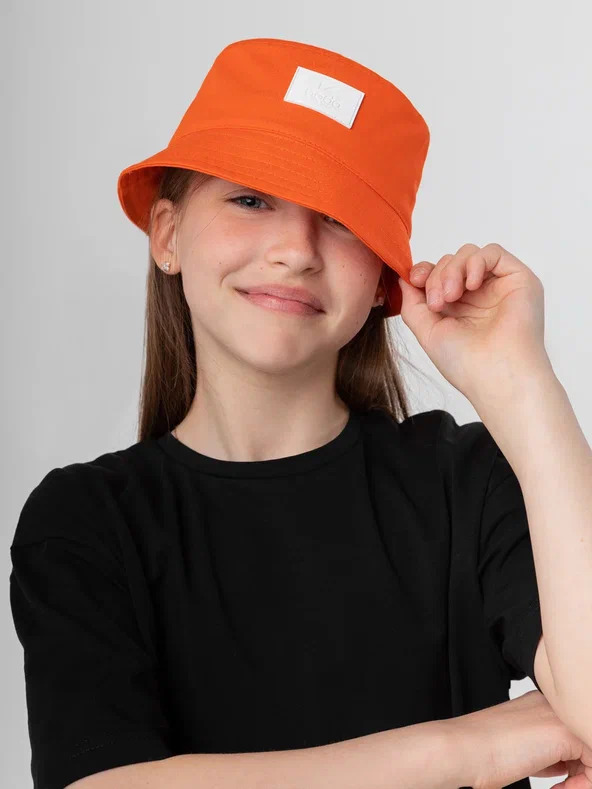 Panama 10-394 - 100% Cotton, Wide Brim, Orange Color , Comfortable, Lightweight, Stylish, Sun Protection, Unisex, Ideal Summer Accessory