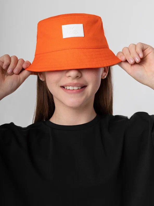 Panama 10-394 - 100% Cotton, Wide Brim, Orange Color , Comfortable, Lightweight, Stylish, Sun Protection, Unisex, Ideal Summer Accessory