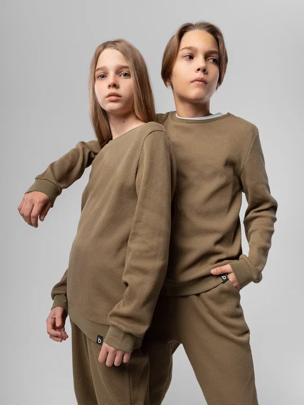 Costume 46-66 - 100% Cotton, Olive Color, Size 46-66 | Loose Style Sweatshirt, Elastic Waist Joggers, Soft, Durable Fabric, Stylish Design, Pockets, Cuffs