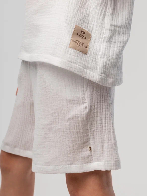Costume 46-74 - 100% Cotton, Loose Style Shorts With Elastic Waistline And Pockets, Loose Fit T-shirt With Buttons And Short Sleeves