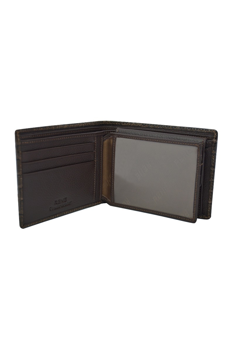 Genuine Leather Brown Gents Wallet - Design: Rene