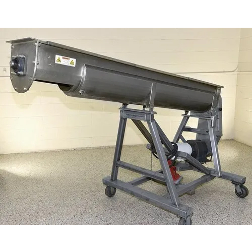 Stainless Steel Screw Conveyor - Flat Belt Design | Heat Resistant, Industrial Usage, Warranty Included