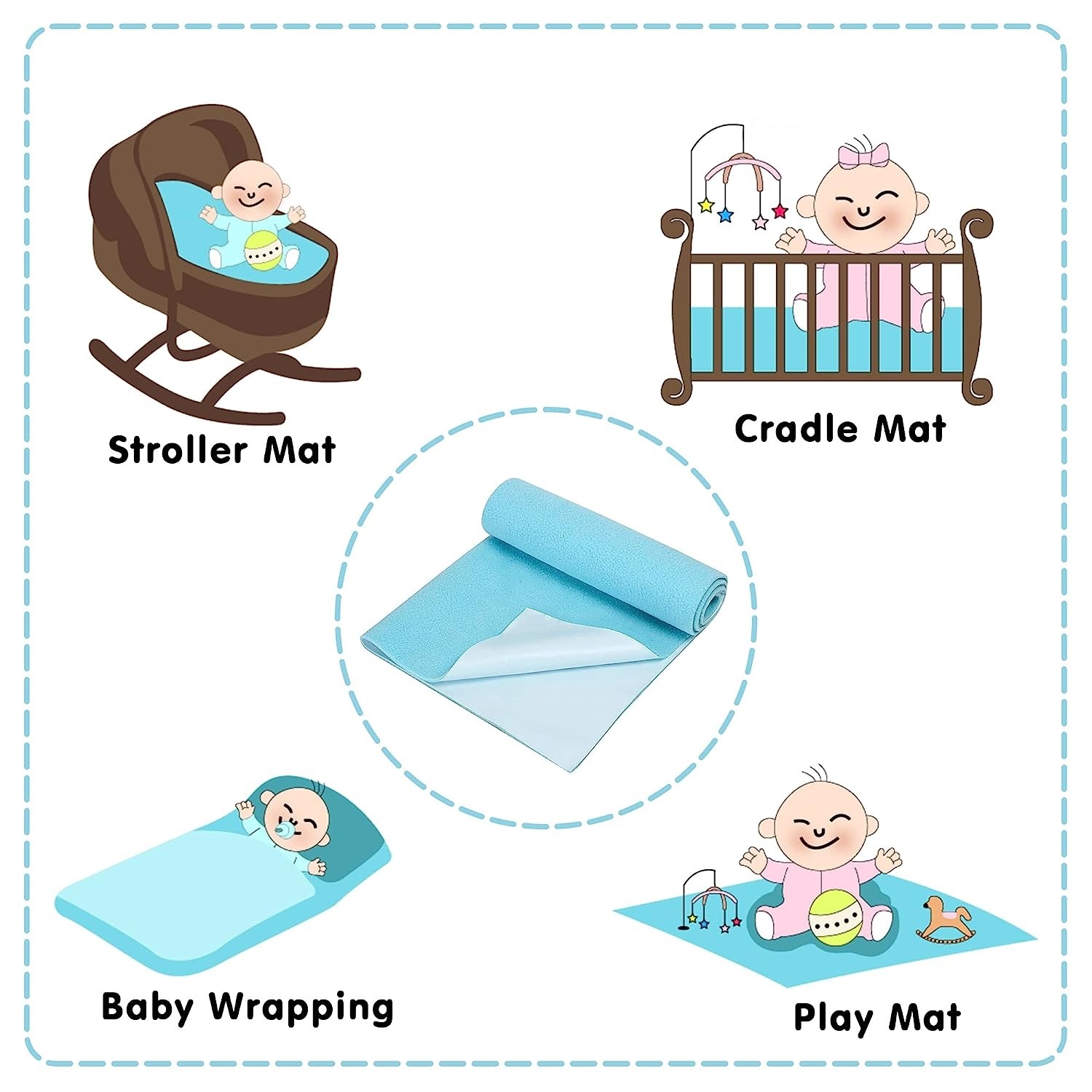 Precious Fleece Baby Bed Protecting Mat - Large (100x140 Cm) | Soft, Hypoallergenic, Durable, Machine Washable