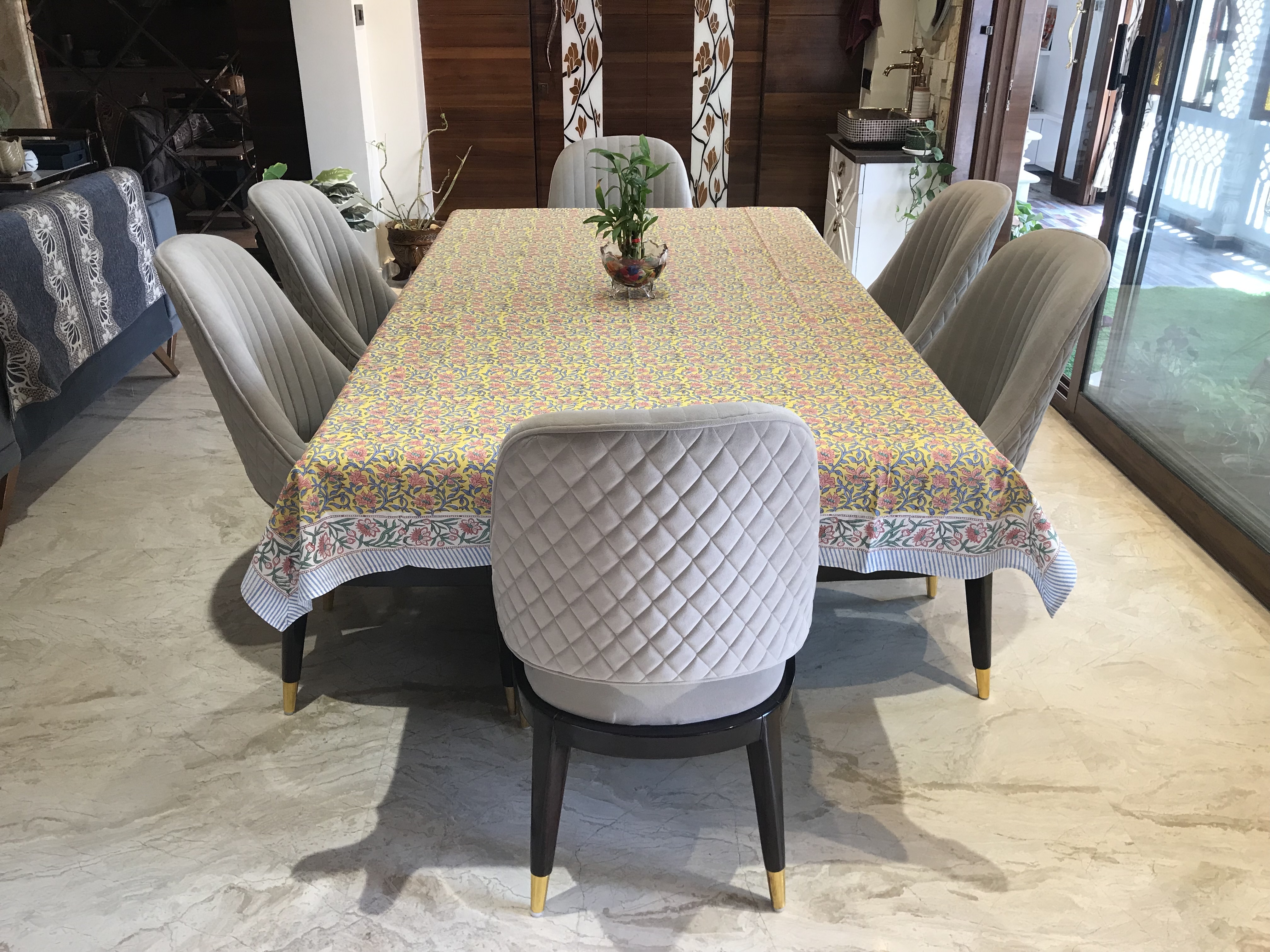 Hand Block Printed Table Cover - Color: Multicolor