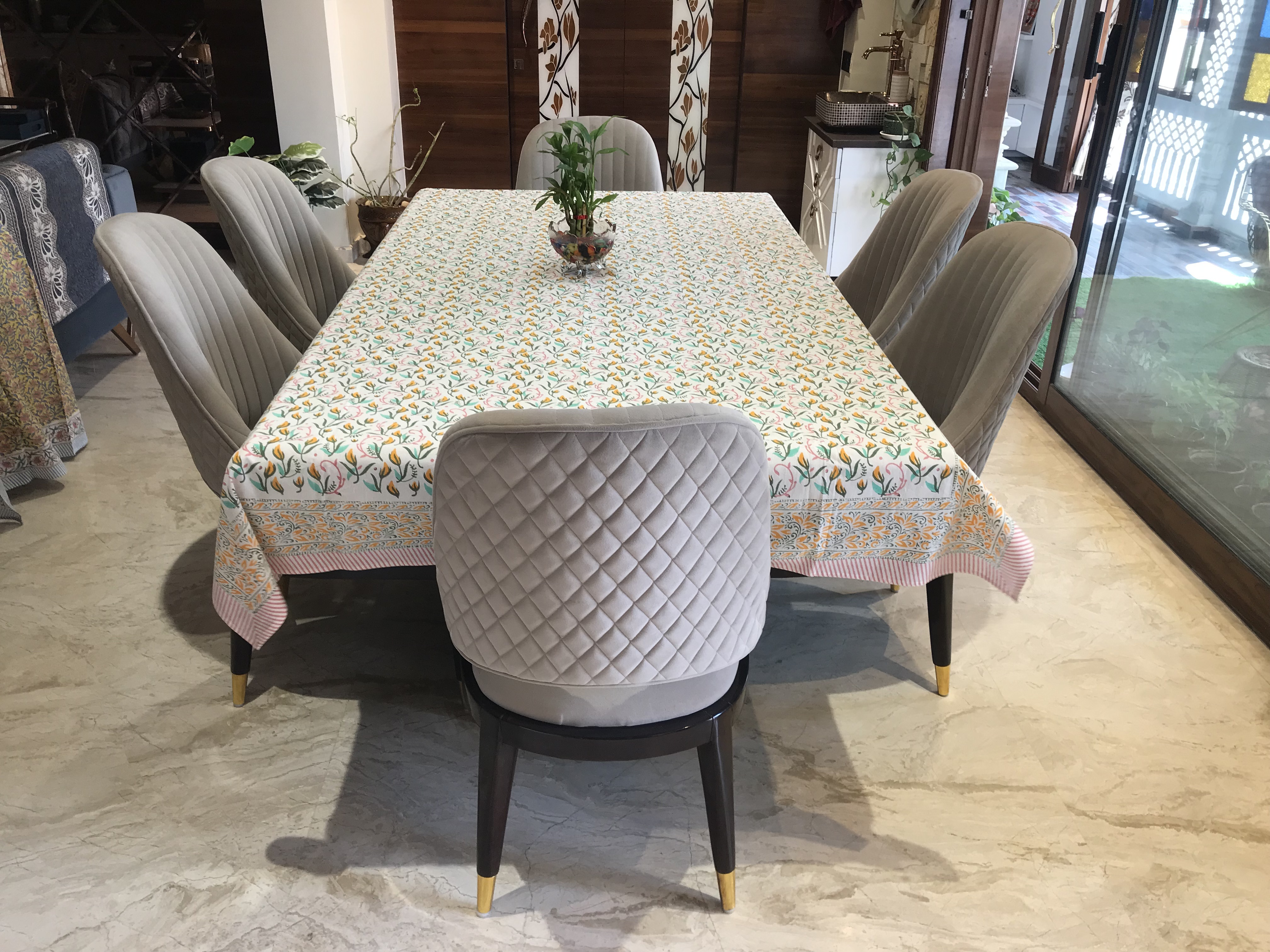 Hand Block Printed Table Cover - Color: Multicolor