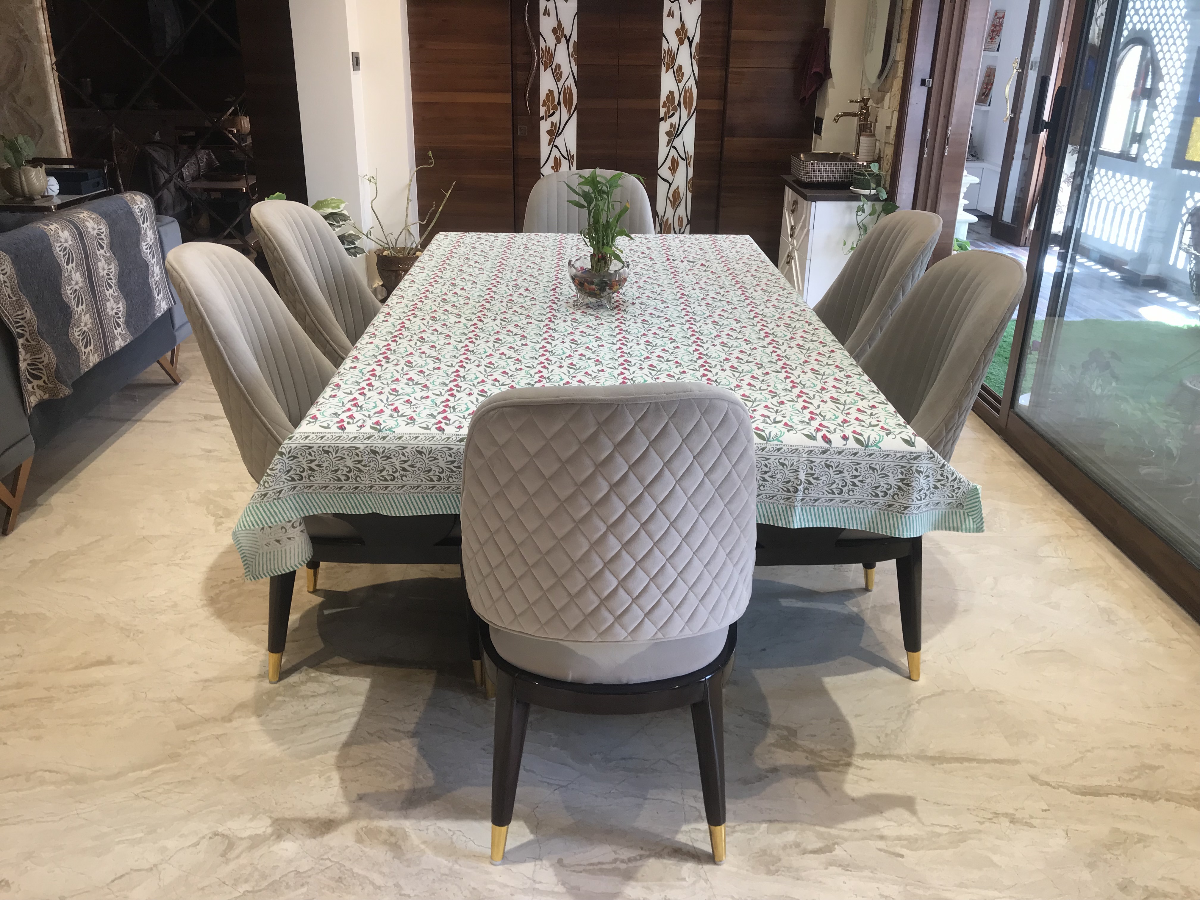 Hand Block Printed Table Cover - Color: Multicolor