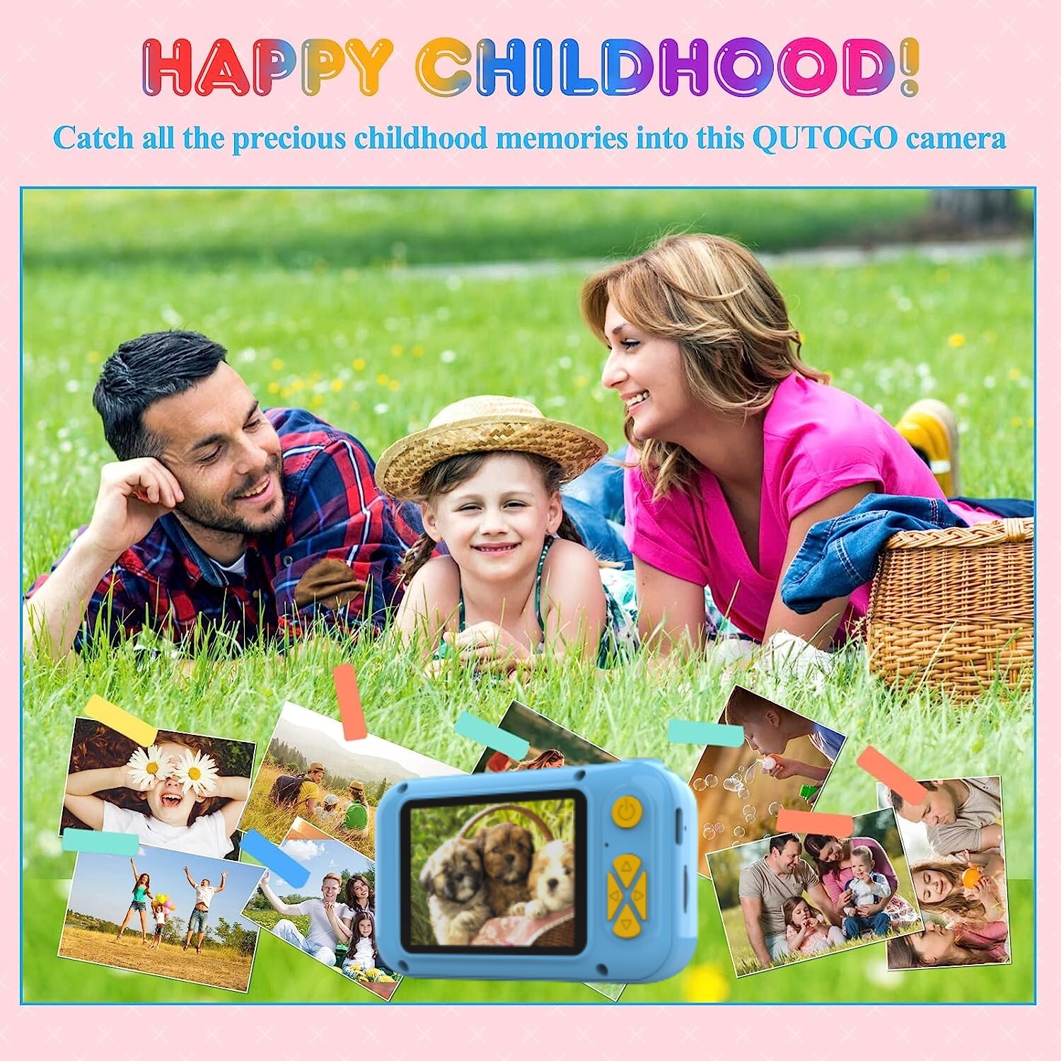 Upgraded Real 1080p Kids Camera With Flip Up Lens For Selfie Video 2.4 In Screen Camera Toy