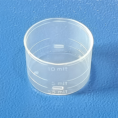 Transparent 10 Ml 25 Mm Flat Measuring Cup