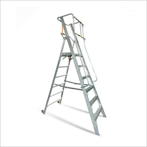 Aluminum Aluminium Ladder  Cage Type With Hand Rail