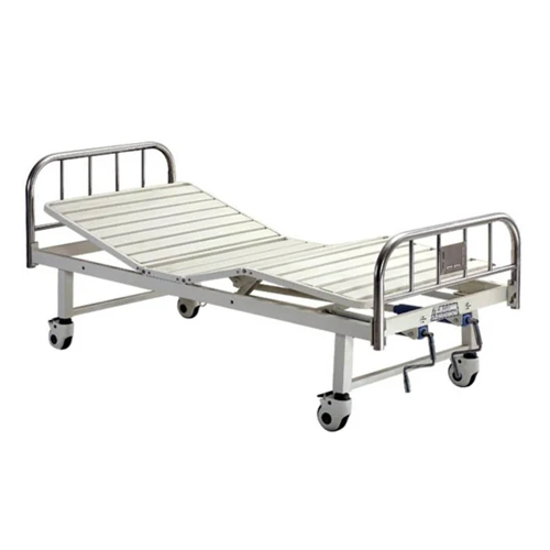 Fowler Hospital Bed - Stainless Steel, Adjustable Headrest & Footrest, Portable Design, White Finish | High Functionality For Patient Comfort