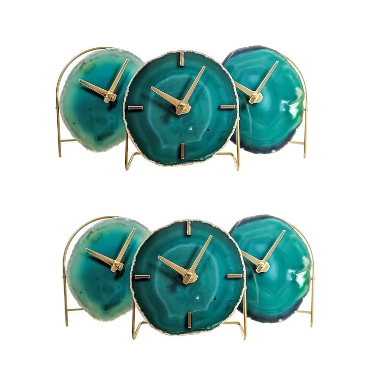 Green Agate Desk Clock
