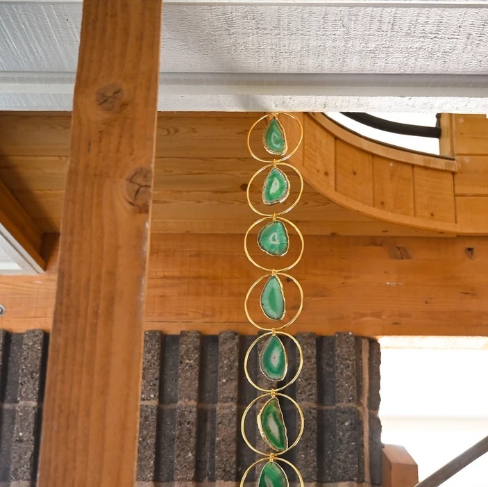 Green Agate Gemstone Suncatcher - Natural Polished, 3 To 3.5 Inch Size, Decorative Home Ornament, Handmade For Healing Chakra Purposes