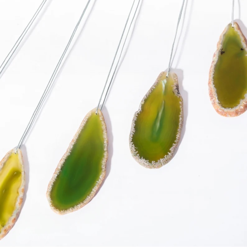 Green Agate Slice Wind Chimes - Feature: Durable