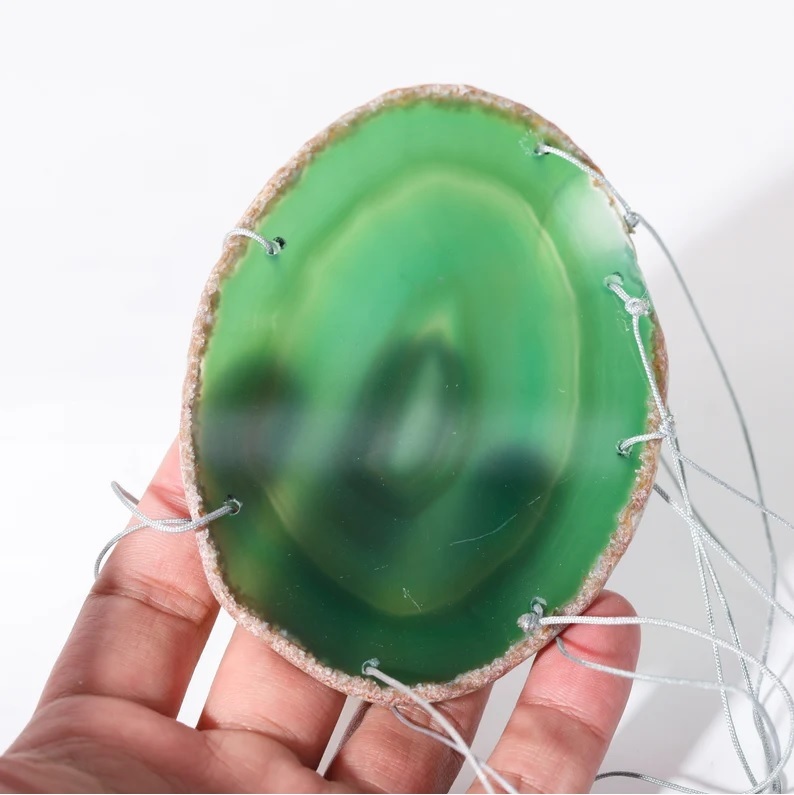 Green Agate Slice Wind Chimes - Feature: Durable