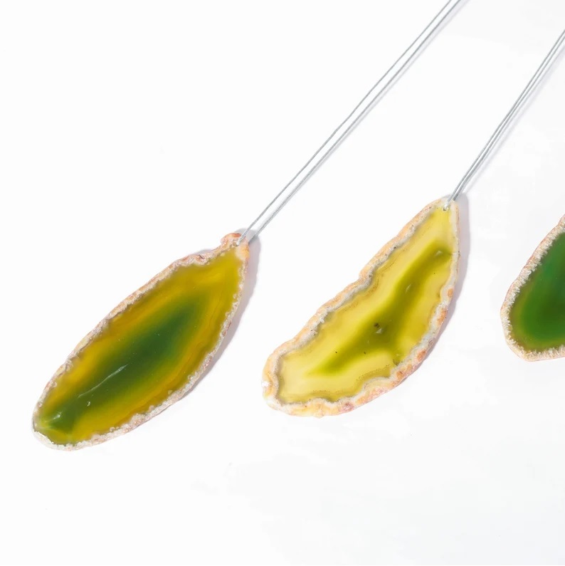 Green Agate Slice Wind Chimes - Feature: Durable
