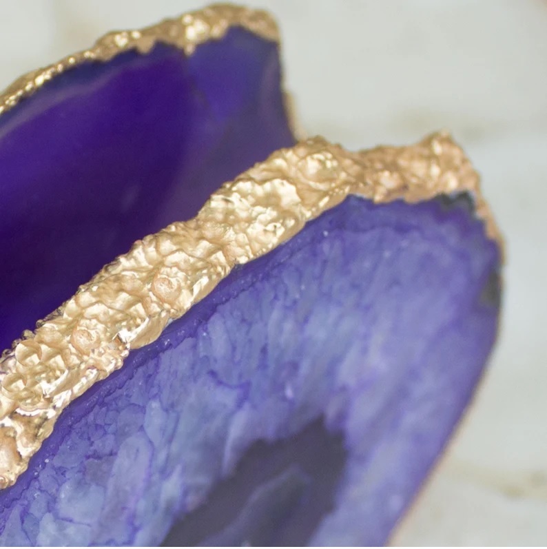 Multi Color Agate Slice Napkin Holder - Feature: Easy To Clean