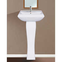 White 18x18 Inch Arial Wash Basin And Pedestal