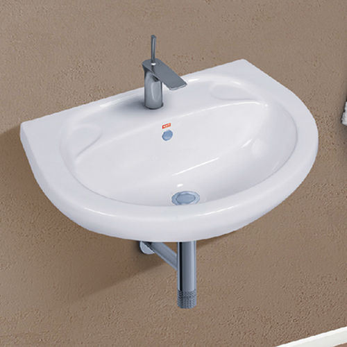 White 22x16 Inch Wall Mounted Wash Basin