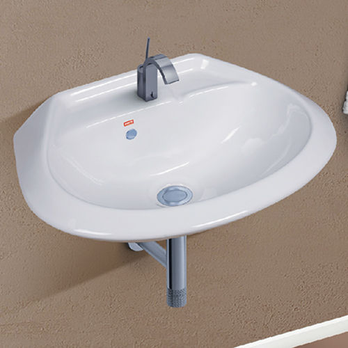 White 18x13 Inch Wall Mounted Wash Basin