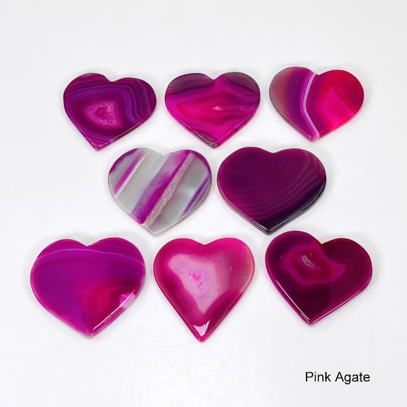 Multi Color Heart Shaped Agate Slices - Feature: Washable