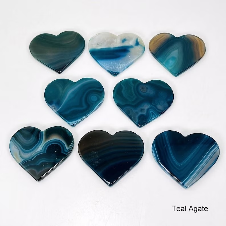 Multi Color Heart Shaped Agate Slices - Feature: Washable